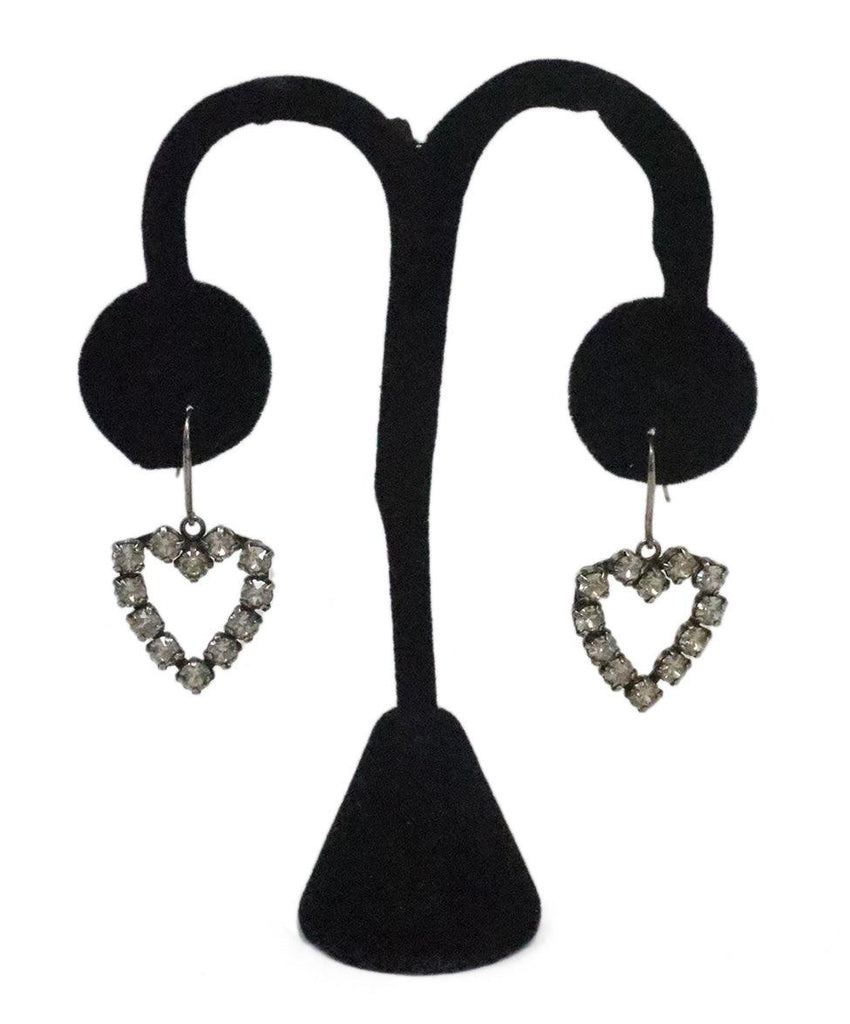 Saint Laurent Crystal Heart Earrings 