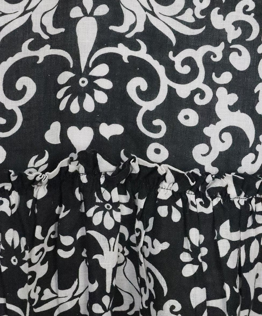 Saloni B&W Print Linen Dress 5