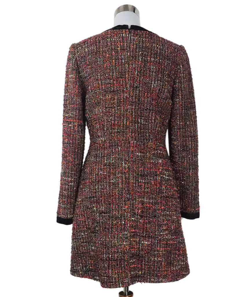 Saloni Multicolor Tweed Beaded Dress 2