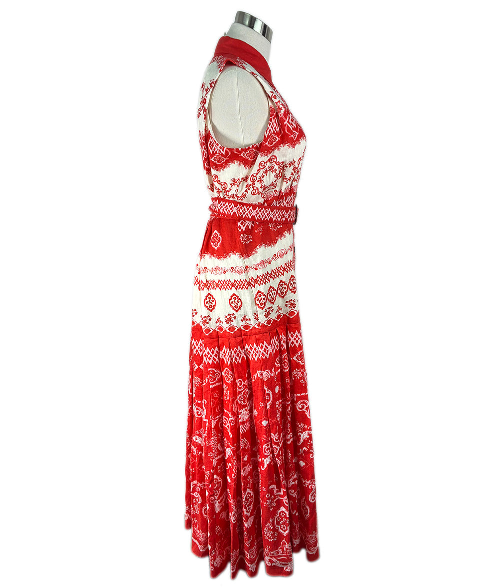 saloni red dress Salonis floor-pooling true-red Celeste gown is
