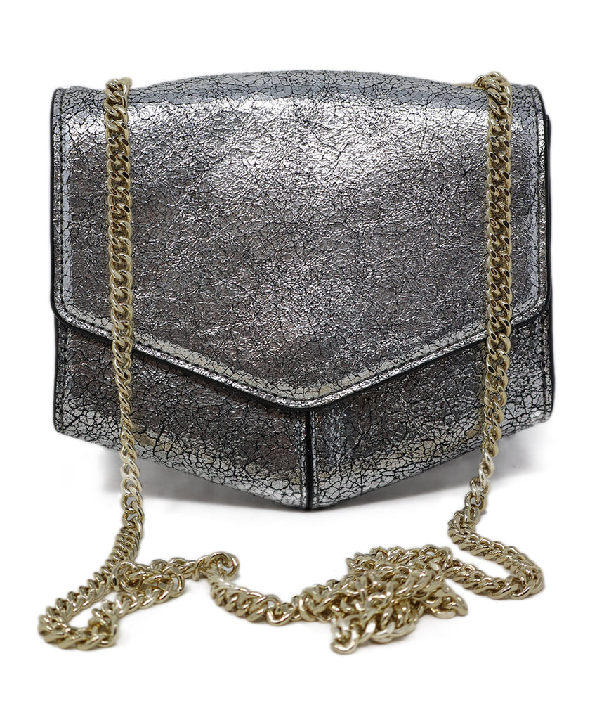 Sandro Silver Distressed Leather Crossbody 