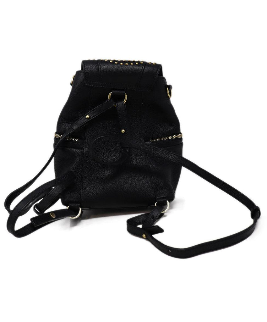See By Chloe Black Leather & Gold Studded Backpack 2