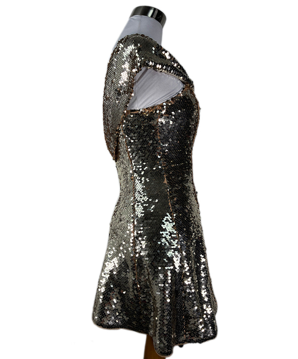 black and gold sequin dress Self-portrait Metallic Gold Sequins Dress sz 2 l Michael's Luxury Consignment – Michael's Consignment NYC