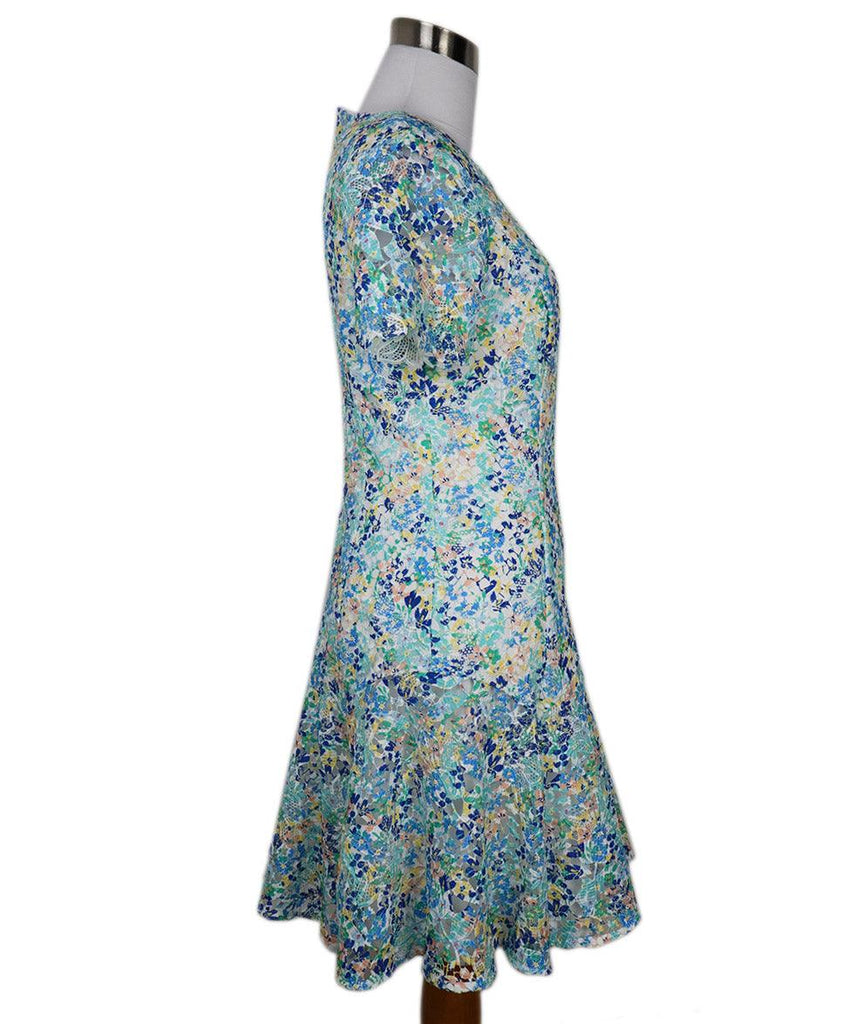 Shoshanna Green Peach & Yellow Lace Dress 1