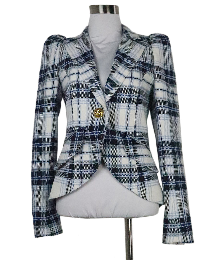 Smythe Blue & White Plaid Blazer 