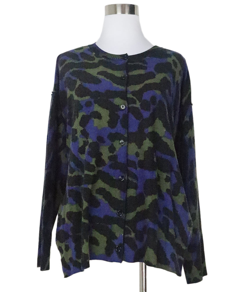 Sonia Rykiel Camo Print Wool Cardigan 