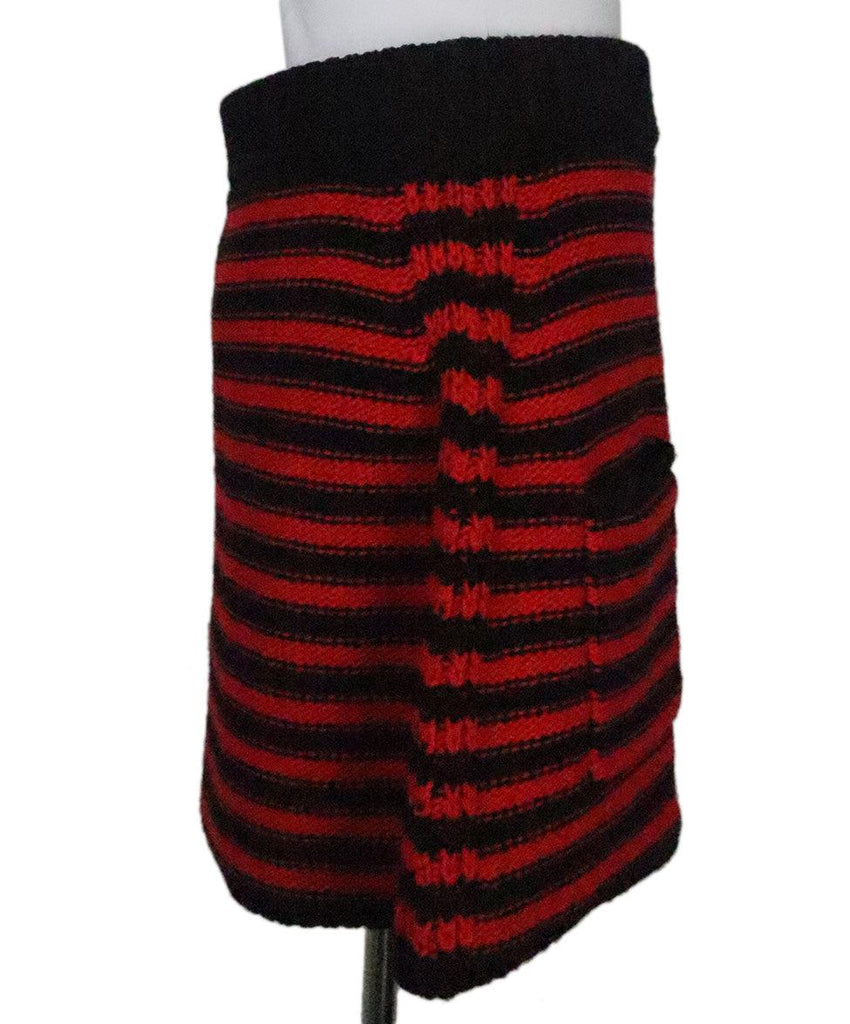 Sonia Rykiel Red & Black Knit Mini Skirt 1