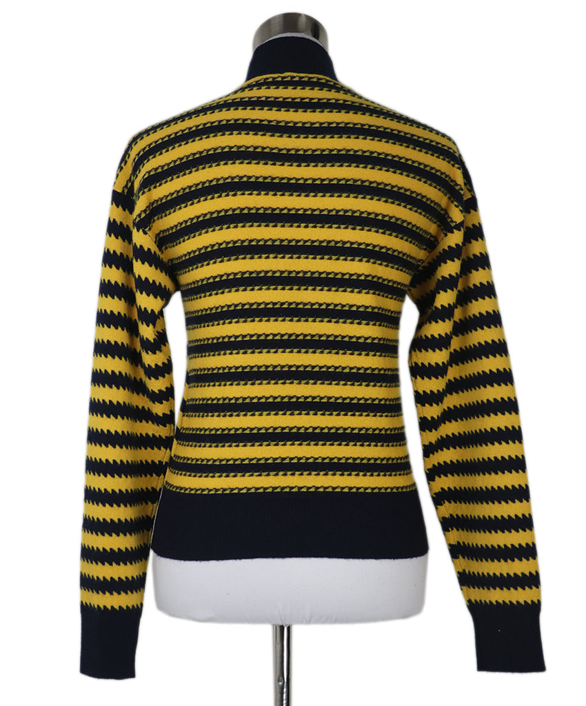 Sonia Rykiel Yellow & Navy Cashmere Turtleneck Sweater 3