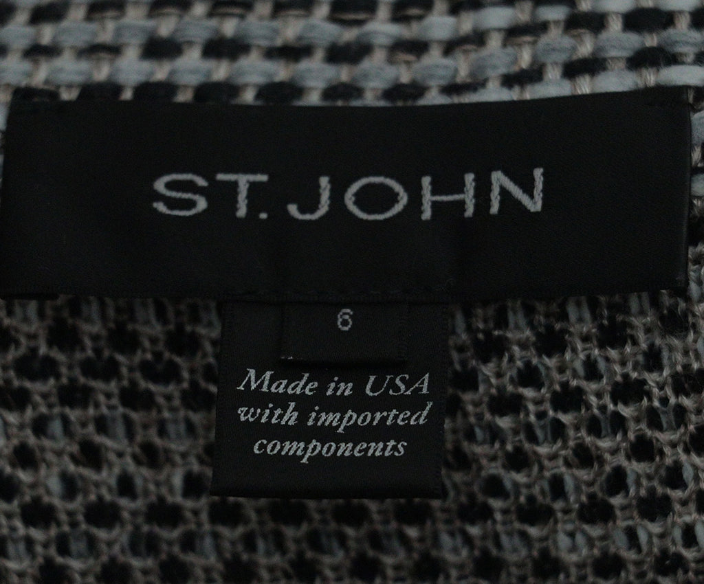 St. John Black & Grey Wool Blazer 3