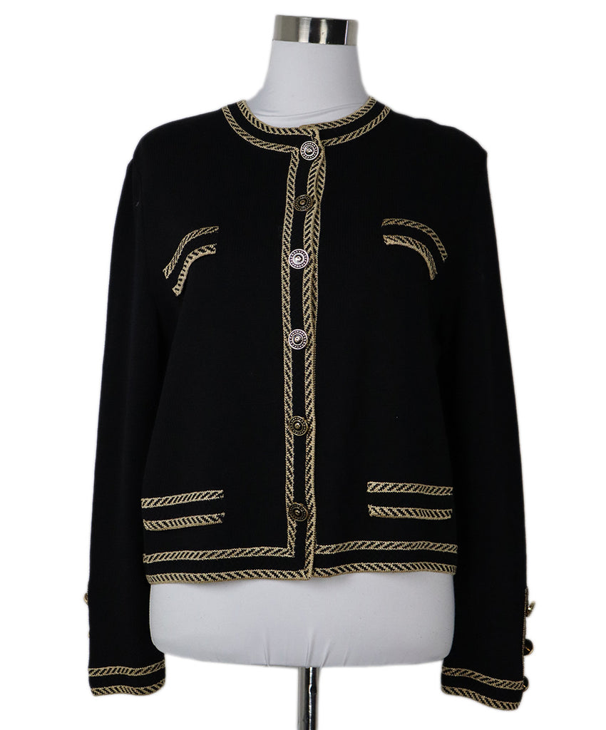 St. John Black & Gold Knit Jacket 