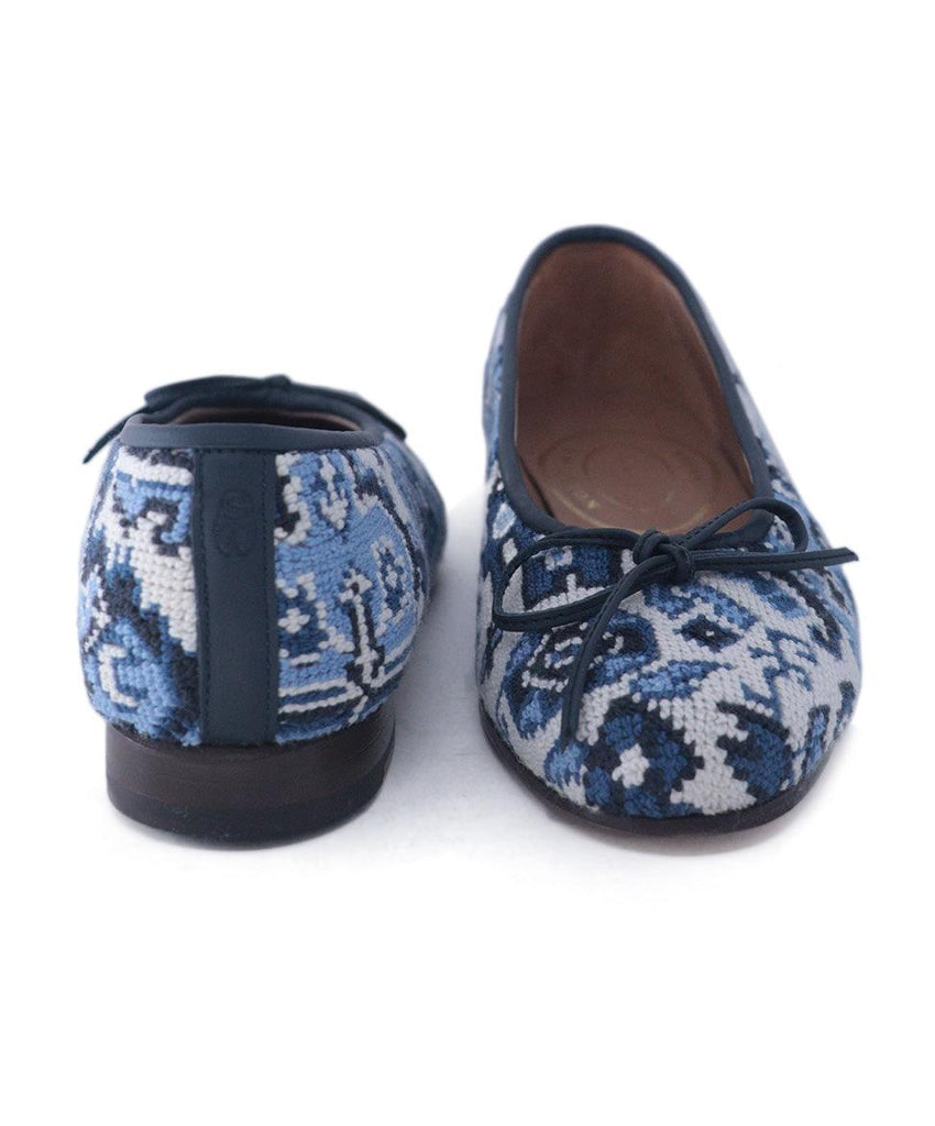 Stubbs & Wootton Blue & White Needlepoint Flats 2