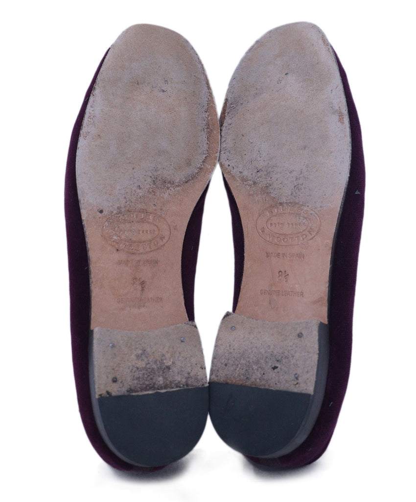 Stubbs & Wootton Burgundy Velour Flats 4