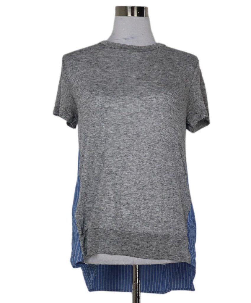 Thakoon Grey & Blue Cotton Top 