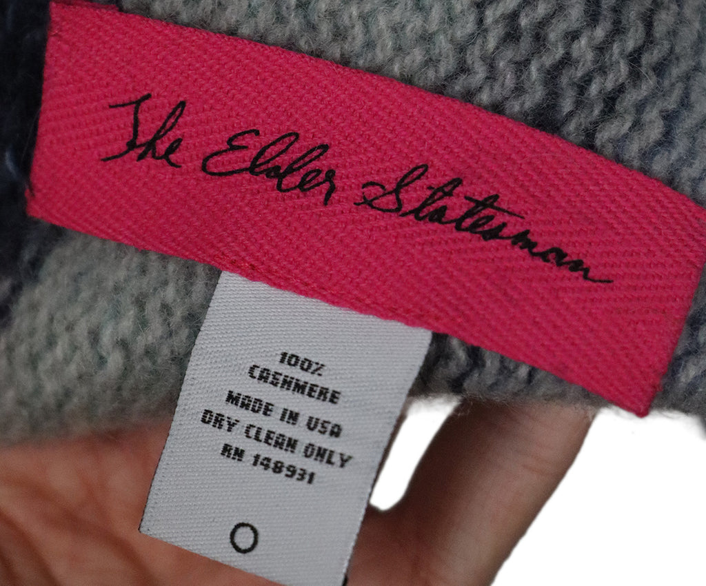 The Elder Statesman Blue Striped Cashmere Blanket 2