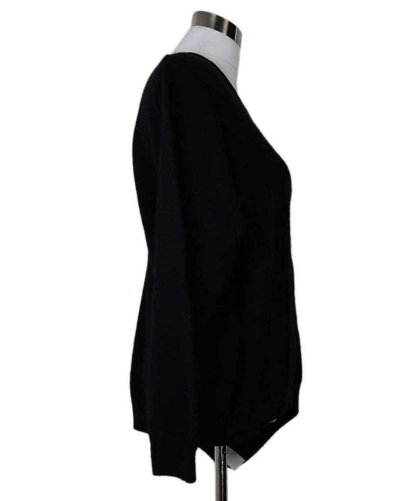 The Row Asymmetric Black Cashmere Sweater 1