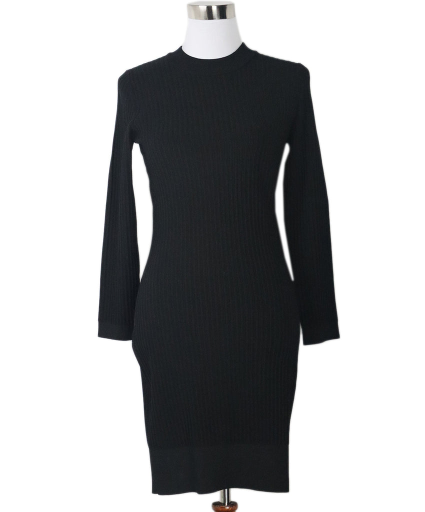 The Row Black Ribbed Dress 