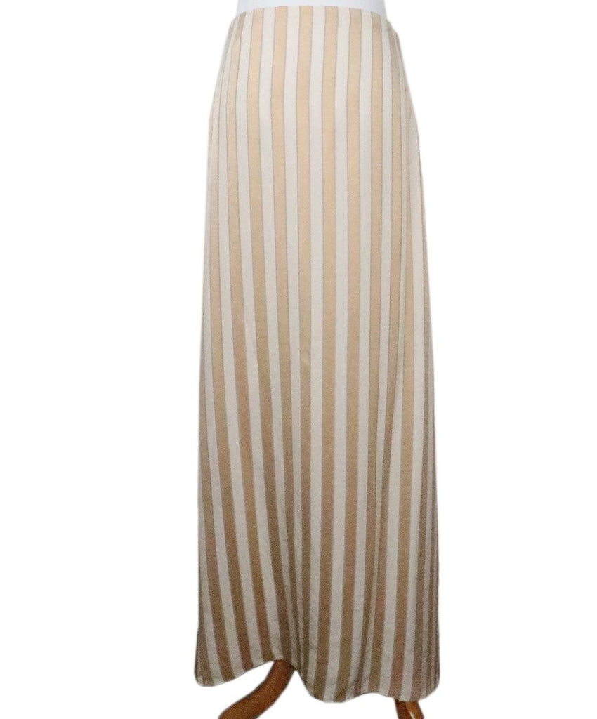 The Row Ivory & Champagne Striped Skirt 