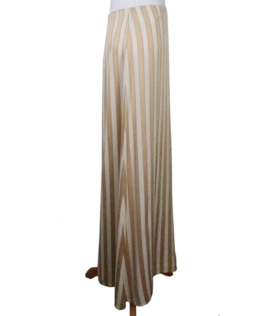 The Row Ivory & Champagne Striped Skirt 1