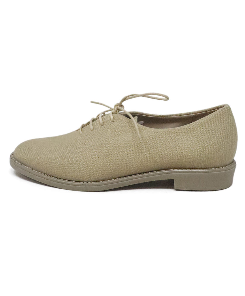 Theory Beige Canvas Lace Up Loafers 1