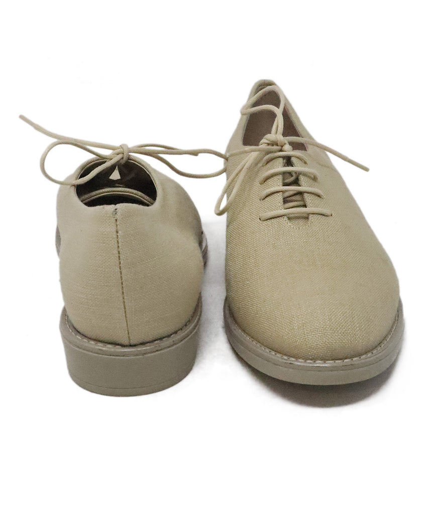 Theory Beige Canvas Lace Up Loafers 2