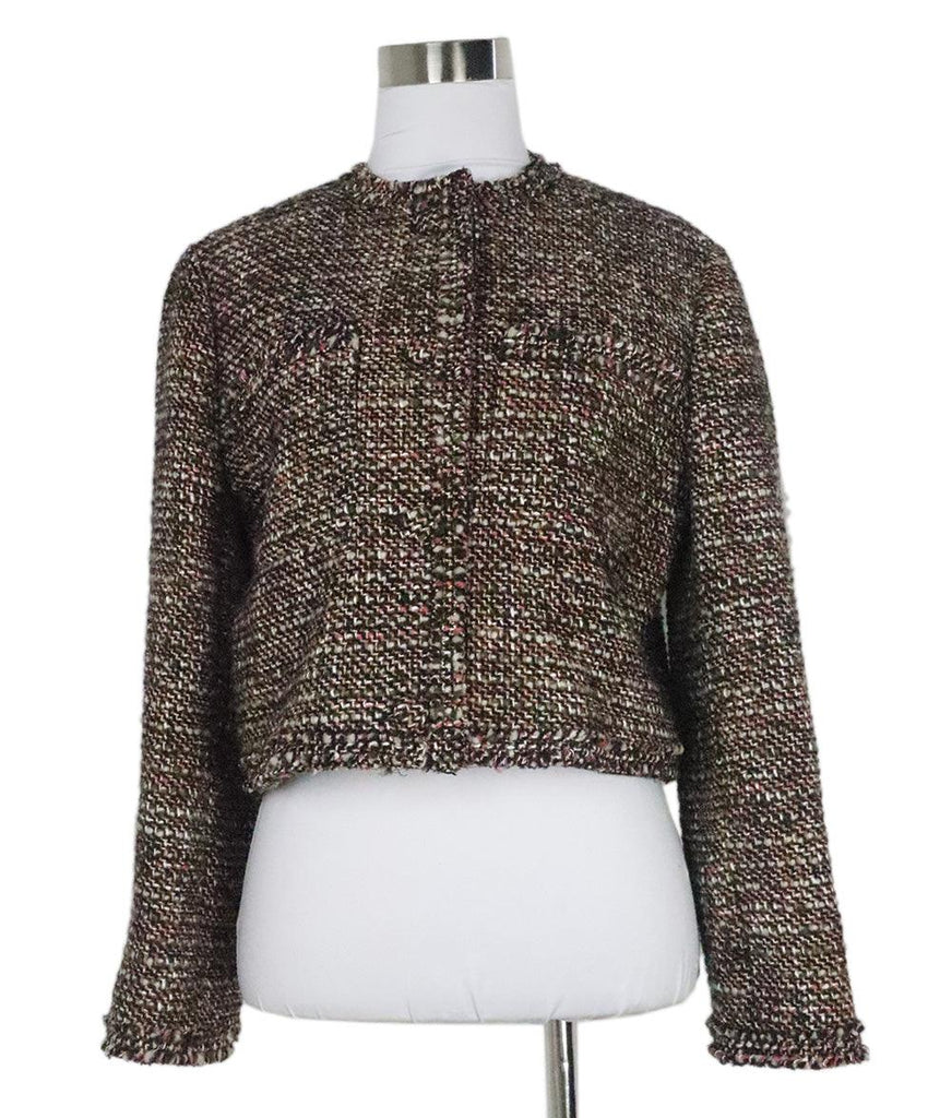 Theory Green & Pink Tweed Jacket 