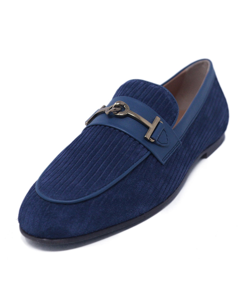 Tod's Blue Suede & Leather Flats 