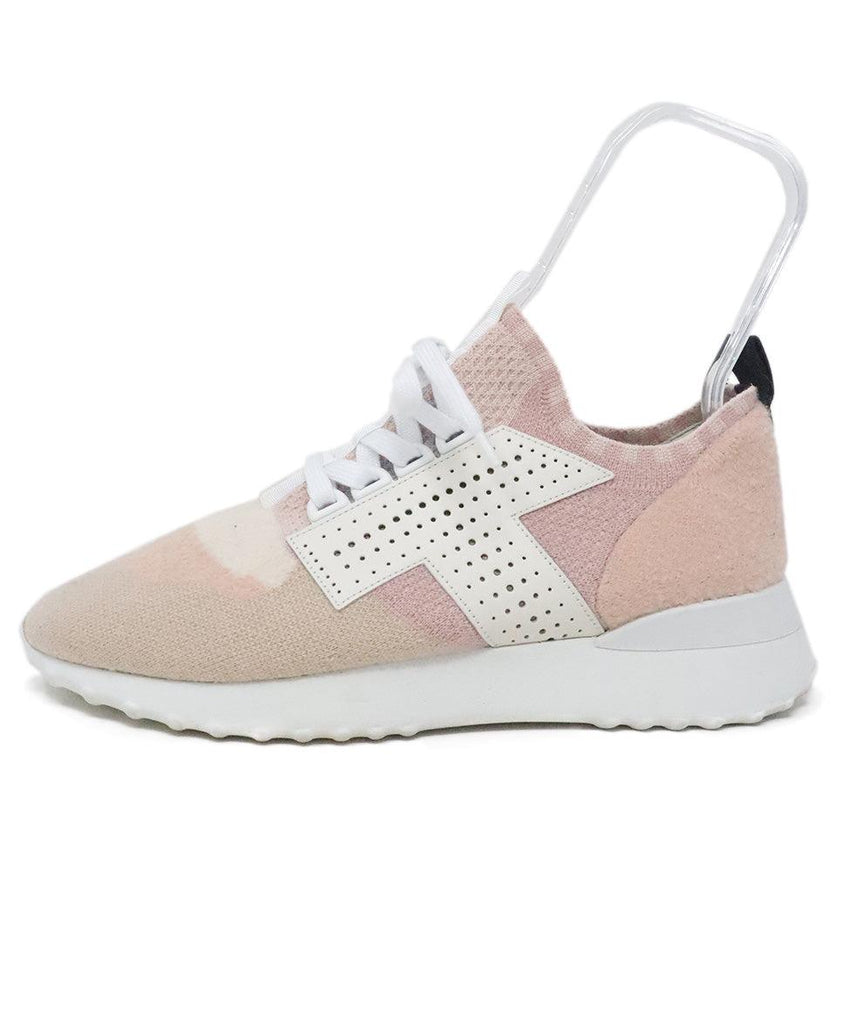 Tod's Pink & Cream Knit Sneakers 1