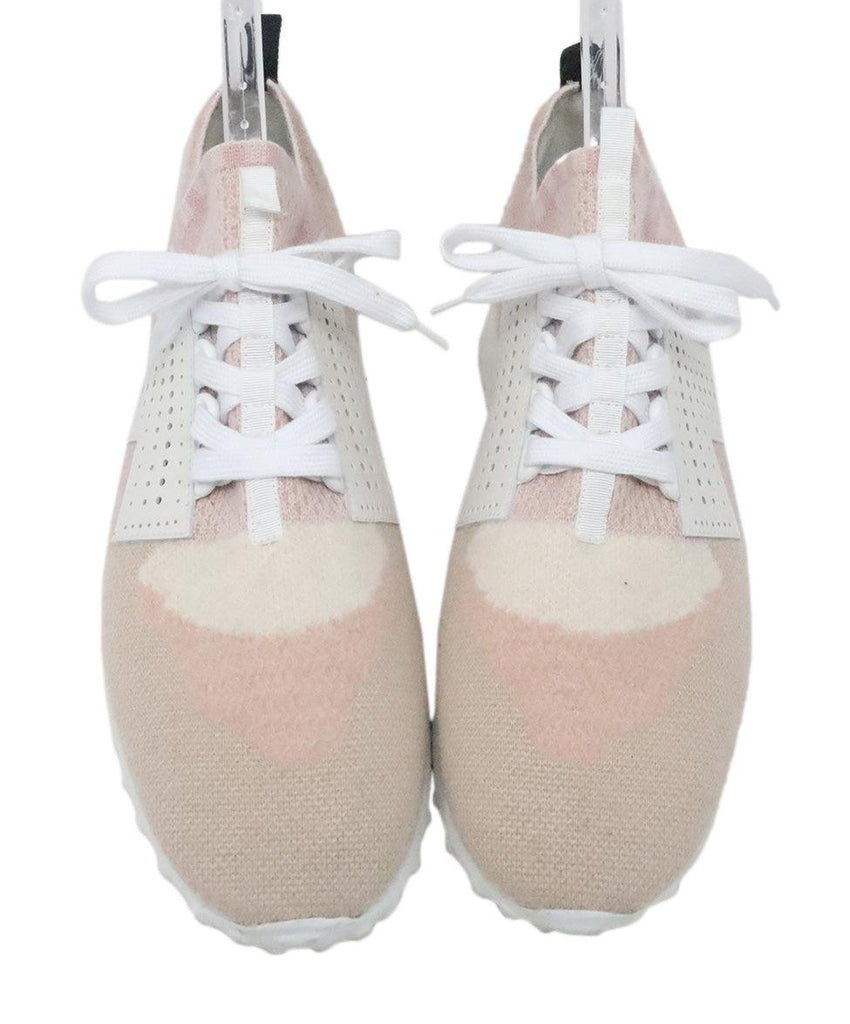 Tod's Pink & Cream Knit Sneakers 3