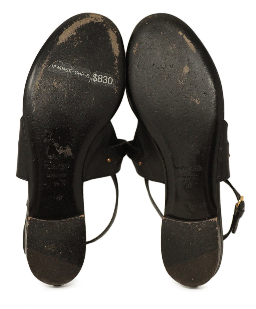 Tom Ford Black Leather Sandals 4