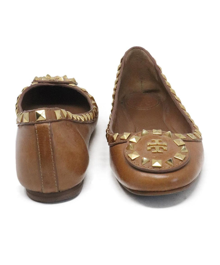 Tory Burch Brown Leather Studded Flats 2