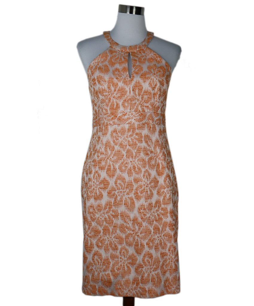 Trina Turk Orange & White Embroidered Dress 