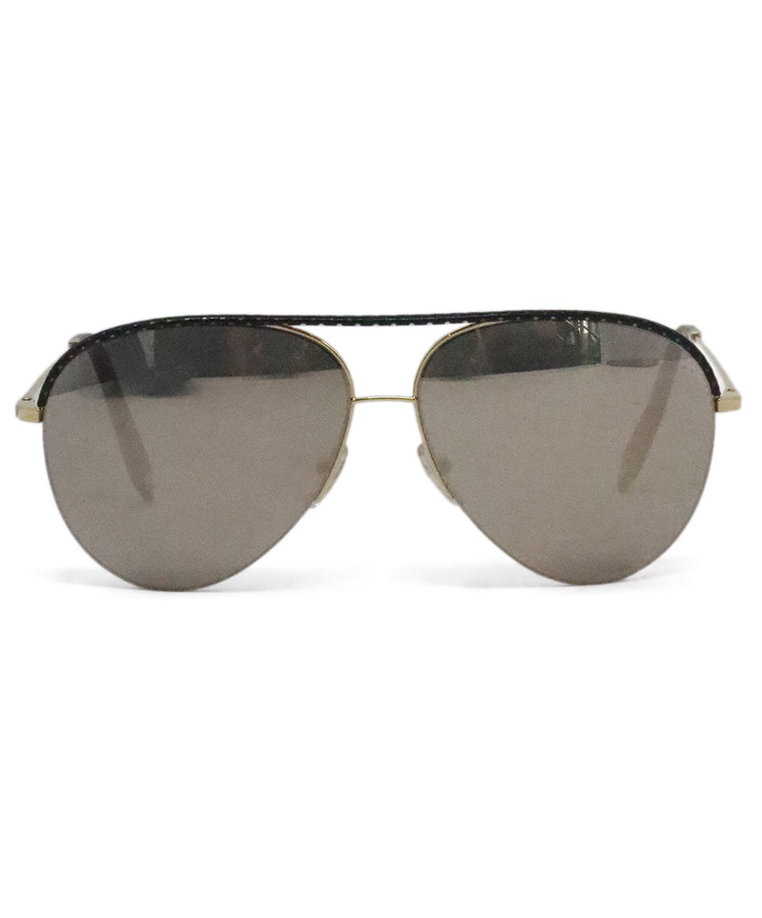 V. Beckham Black Aviator Sunglasses 