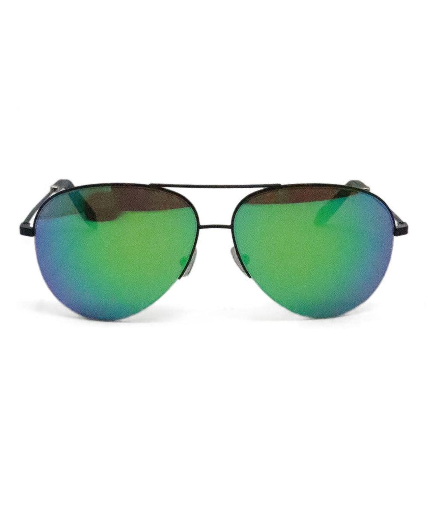 V. Beckham Black & Green Aviator Sunglasses 