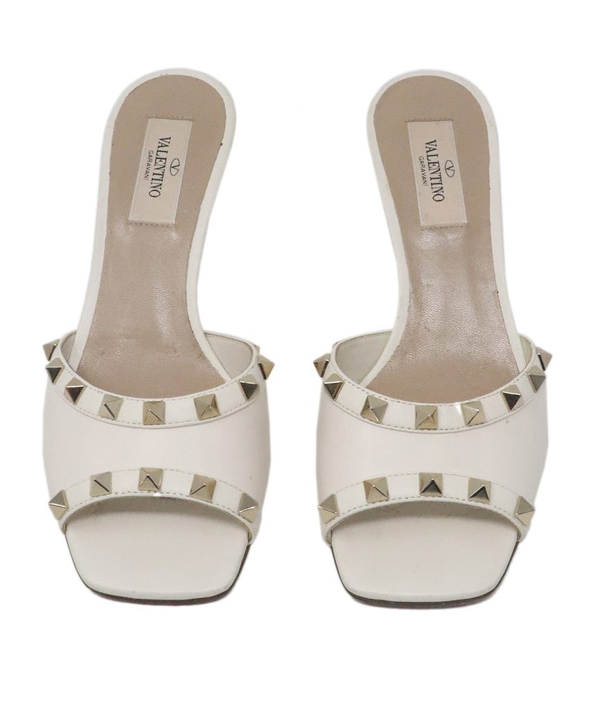 Valentino Beige Leather Studded Wedges 3