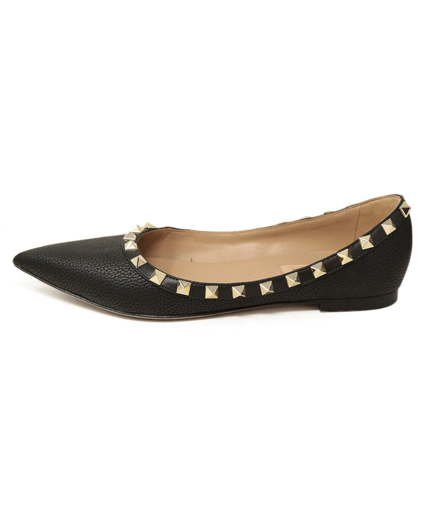 Valentino Black Leather Rockstud Flats 1