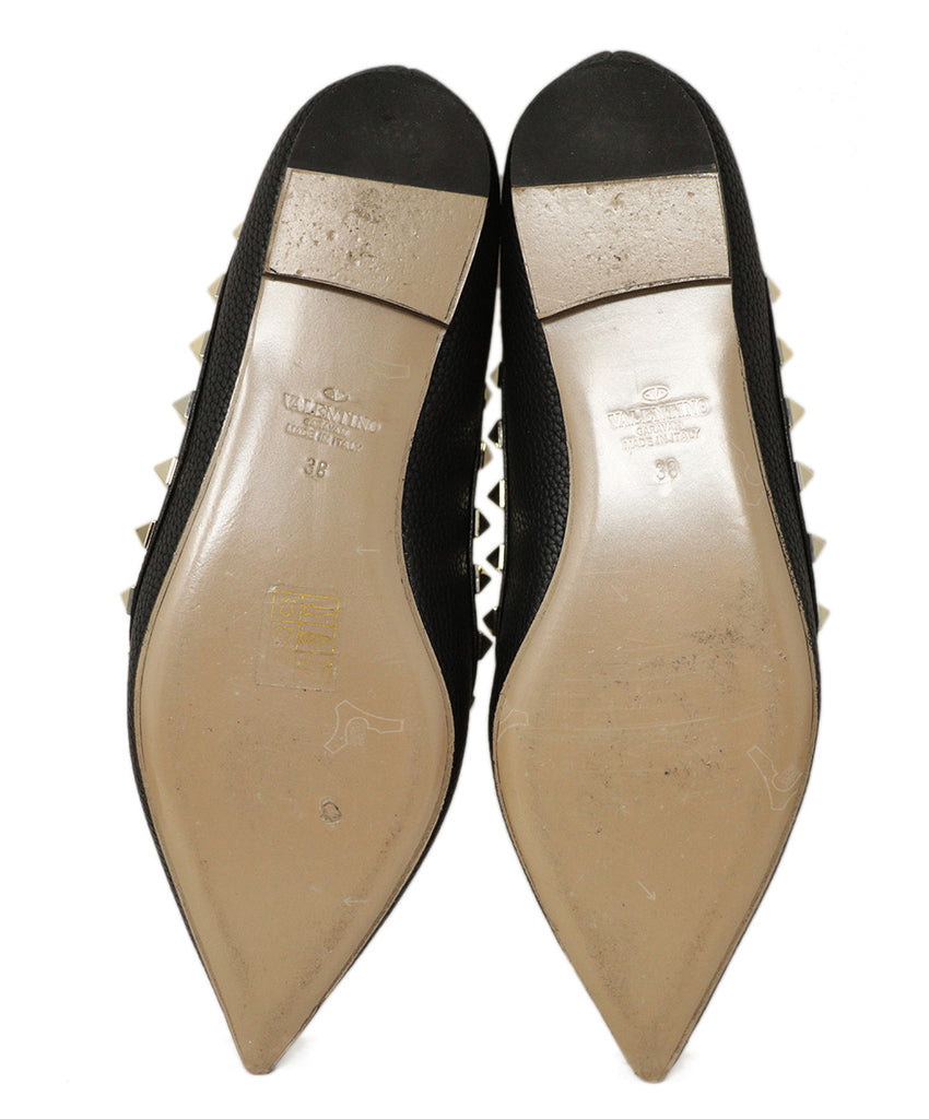 Valentino Black Leather Rockstud Flats 4