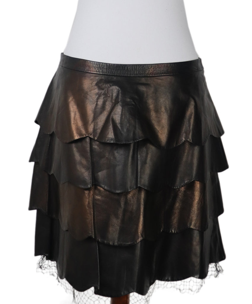 Valentino Black Leather Skirt 2