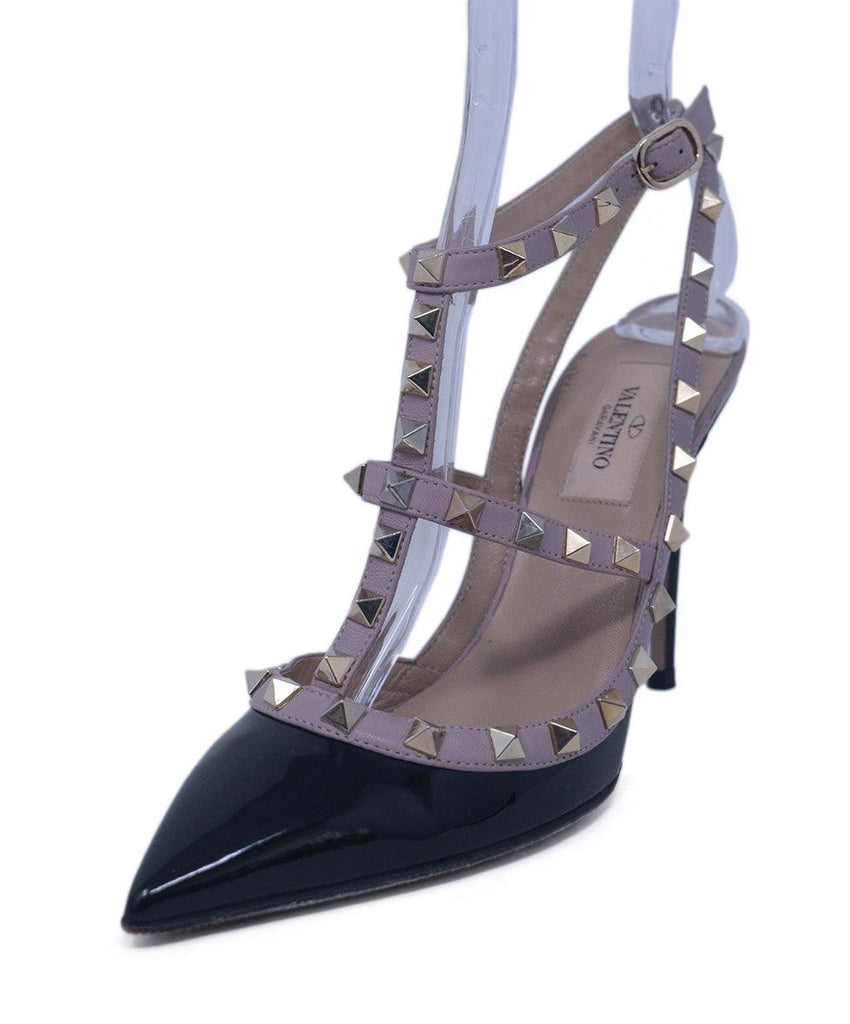 Valentino Black & Beige Studded Heels 