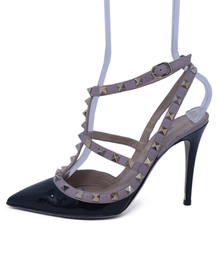 Valentino Black & Beige Studded Heels 1