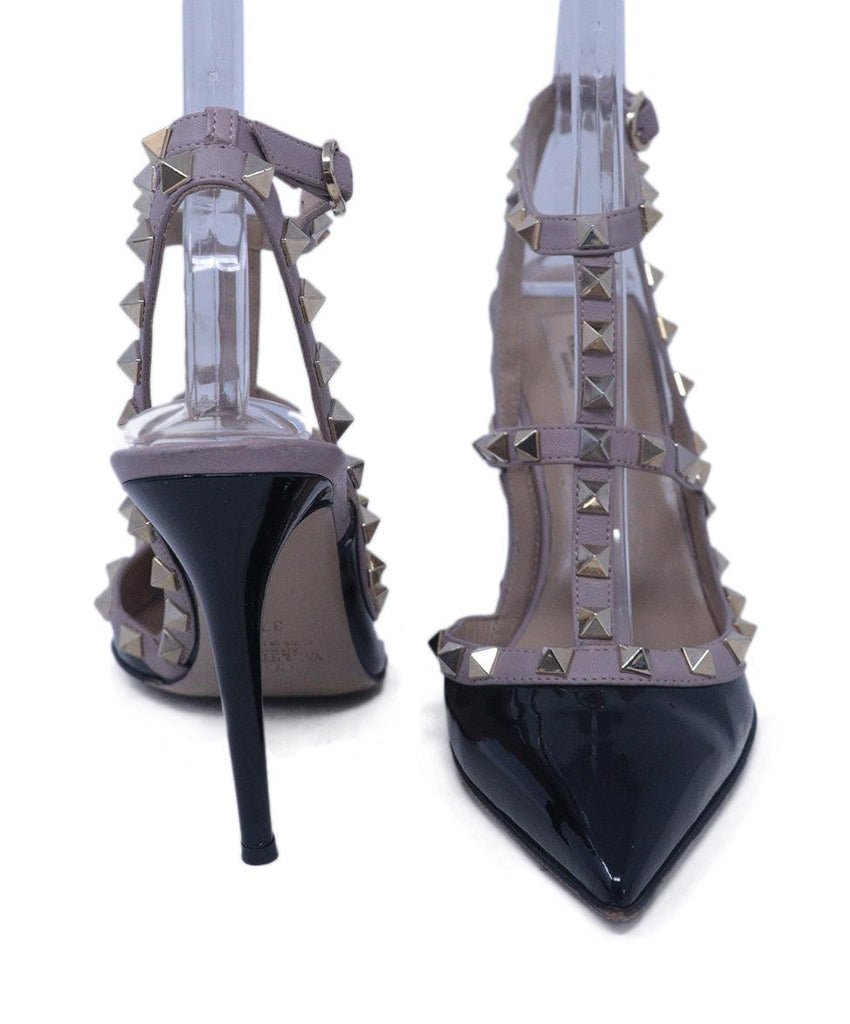 Valentino Black & Beige Studded Heels 2