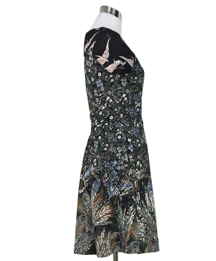 Valentino Black Floral Print Knit Dress 1