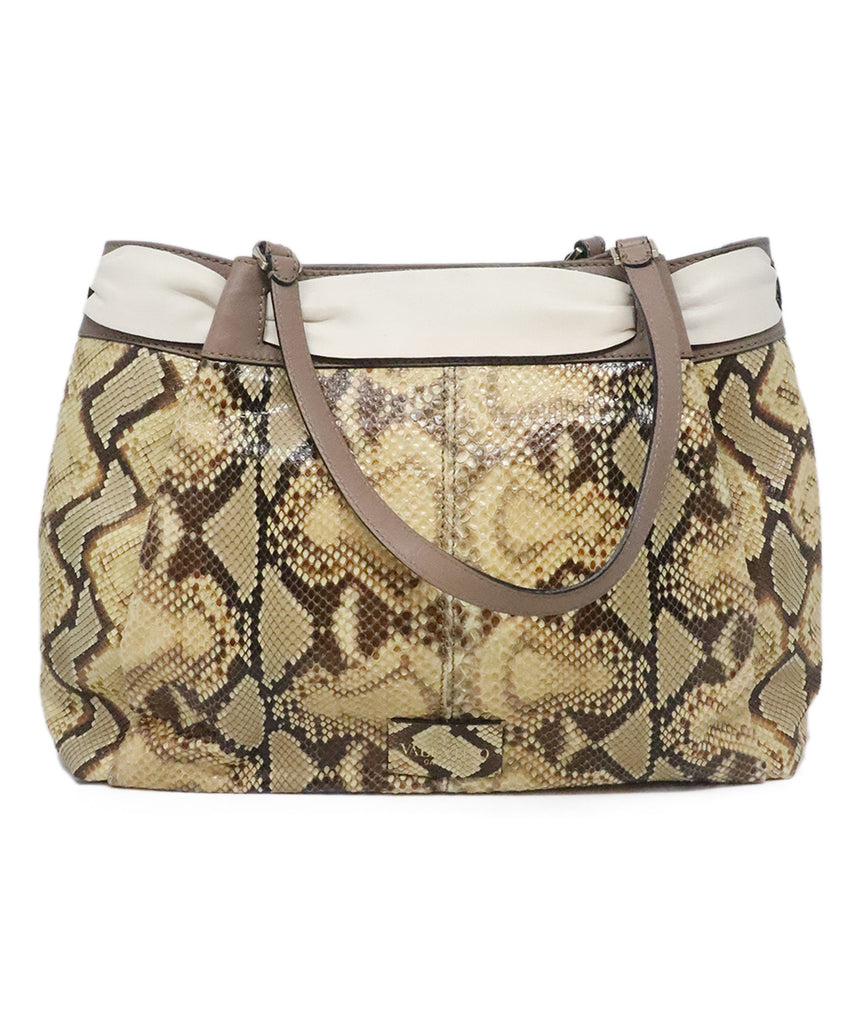 Valentino Taupe Snake Skin Tote 2