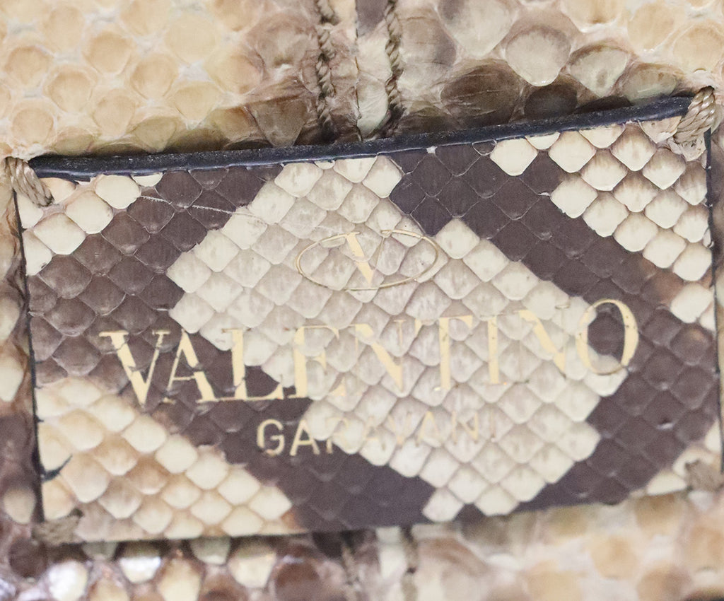 Valentino Taupe Snake Skin Tote 8