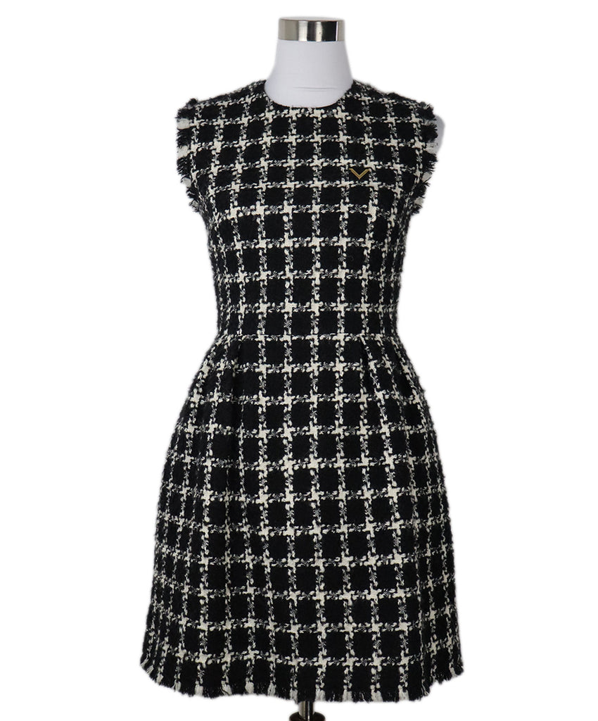 Valentino B&W Wool Tweed Dress 