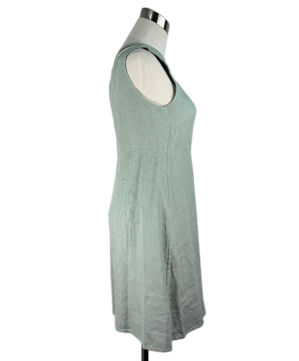 mint green linen dress MINT Linen Tie Shoulder Dress