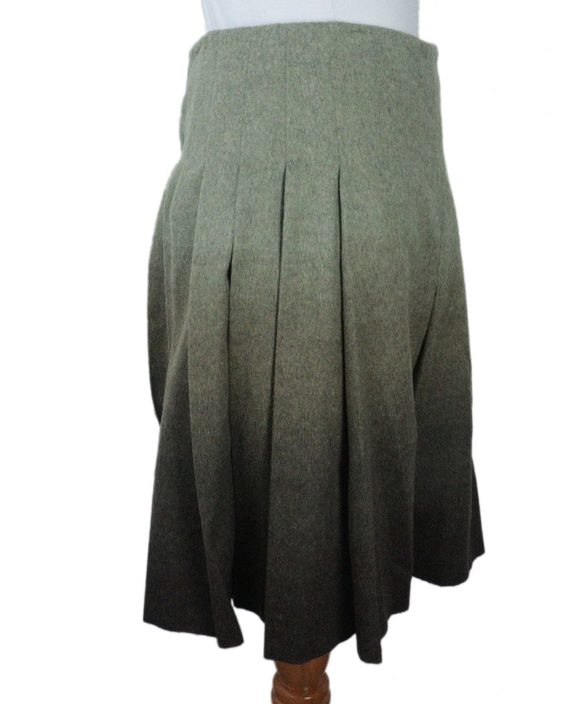 Valentino Green & Brown Ombre Wool Skirt 1