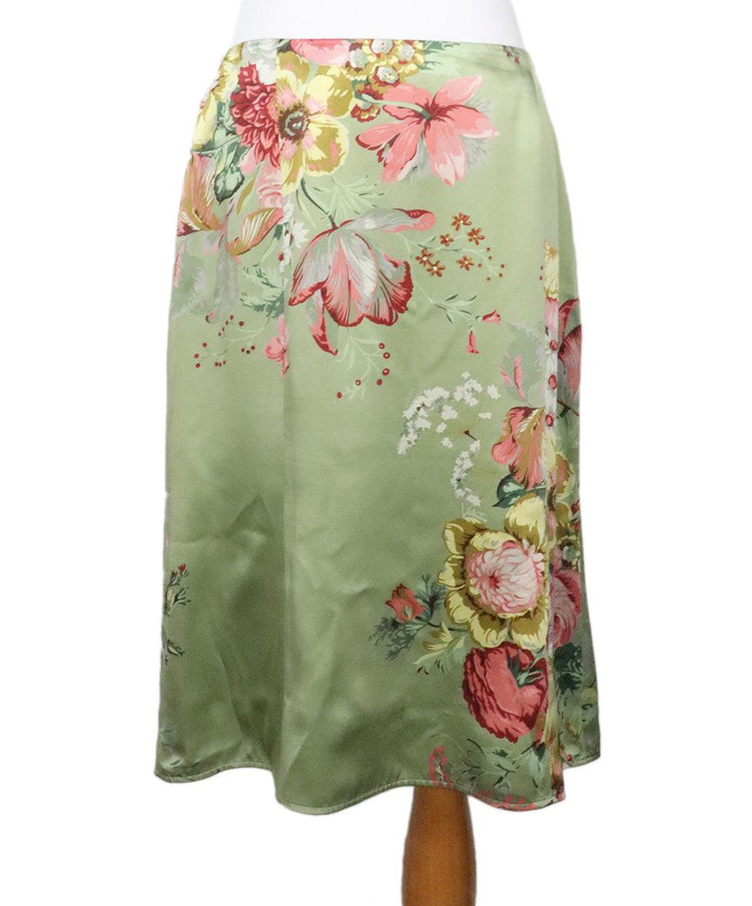 Valentino Sage Green Floral Print Skirt 