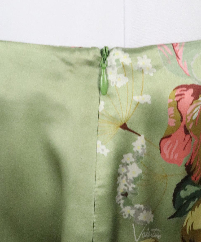 Valentino Sage Green Floral Print Skirt 4