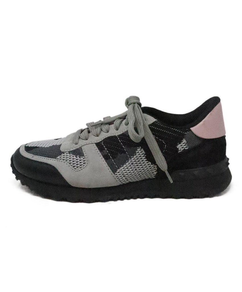 Valentino Grey & Black Camo Knit Sneakers 1