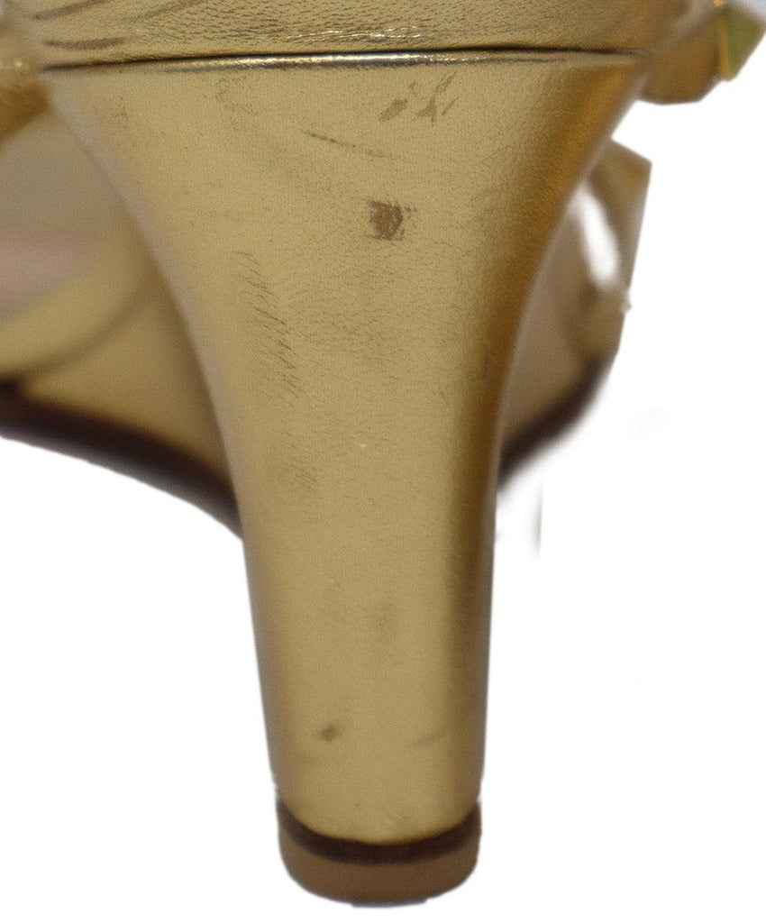 Valentino Gold Leather Studded Wedges 5